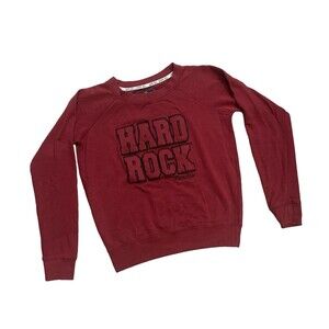 Hard Rock Cafe London Women’s Large Sweater Crop Pullover Crew Neck Sweatshirt
